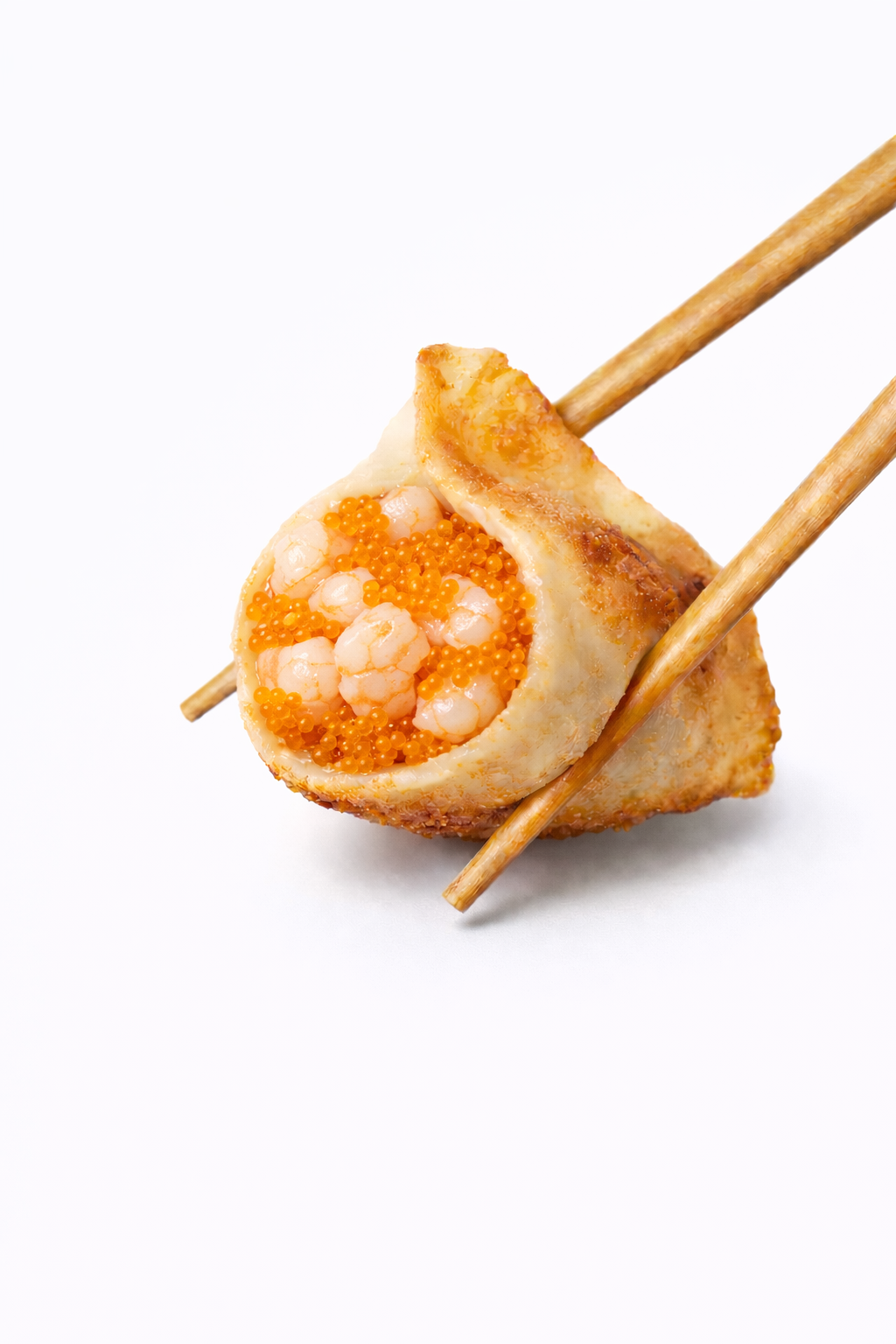 Traditional Pan-Seared Dumplings – Prawn & Tobiko Carvier